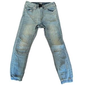 Denizen from Levi's Unisex Blue 5-pockets Elastic Waist & Legs Jeans size:16